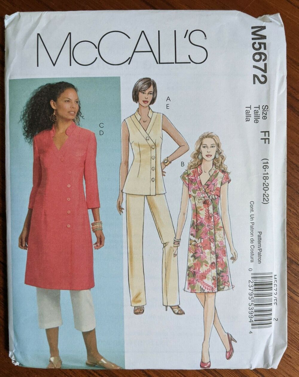 UNCUT McCalls 5672 Tunic Pants Dress Sewing Pattern Sizes 16-22